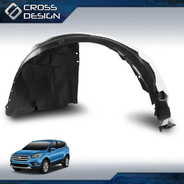 CROSS DESIGN Vehicle-Specific Polypropylene Plastic Front Left Driver Side Fender Liner Splash Guard, Folded Pack, Direct Pricing, Fits 2014-2019 Ford Escape (Car Exterior Accessory)