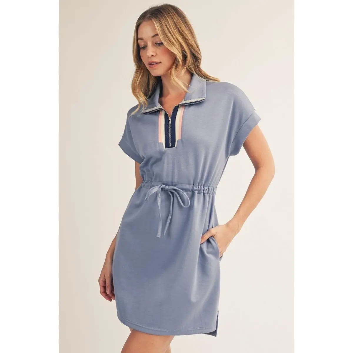 Jodifl Drawstring Waist Front Quarter Zip Casual Dress - TikTok Shop Jodifl Drawstring Waist Front Quarter Zip Casual Dress - TikTok Shop