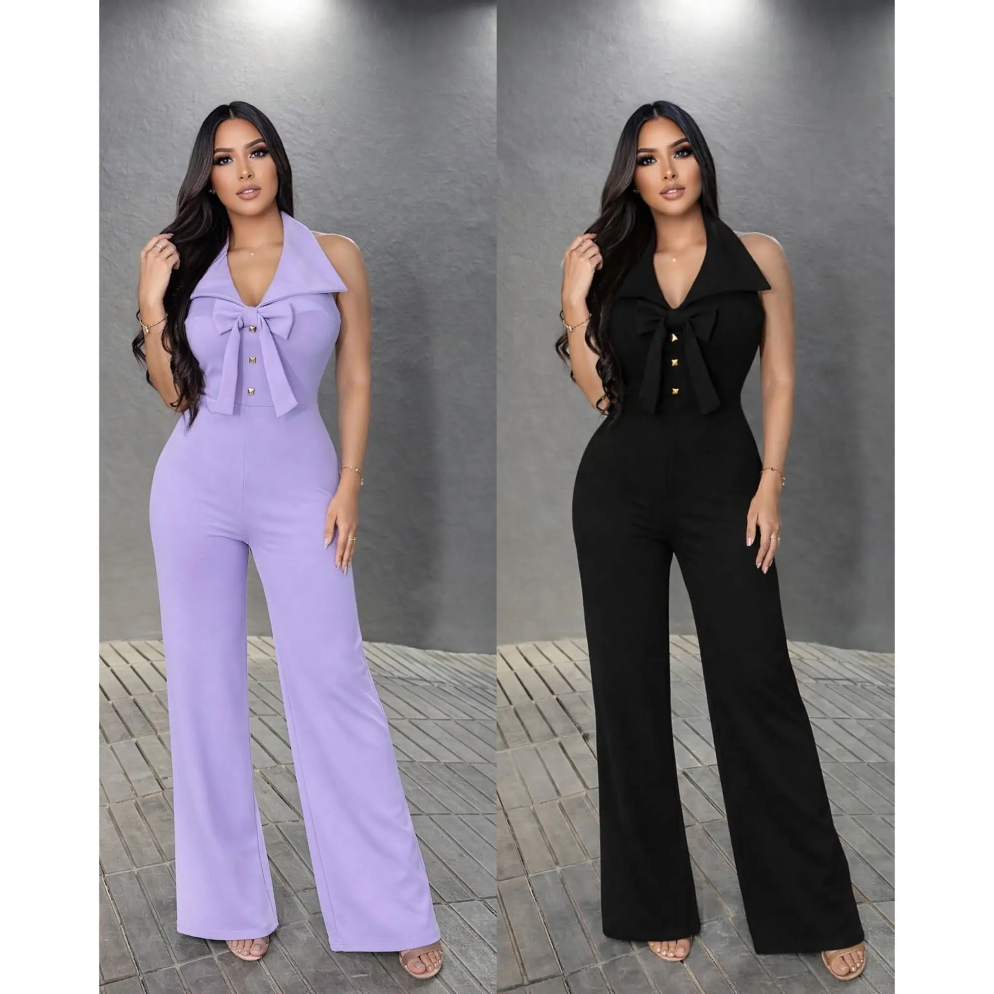 Cassandra Halter Bow Jumpsuit Cassandra Halter Bow Jumpsuit