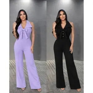 Cassandra Halter Bow Jumpsuit