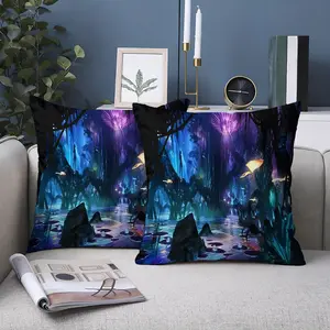 Avatar Fire and Ash Theme, Pillow Cover, Four Seasons Zip Pillowcase, Decorative Pillowcase, Double Printed Pillowless Washable, Perfect for Home Decor, Sofa, Bedroom or Car, Thanksgiving, Christmas, Anniversary, Birthday, Ideal Gift for Couples