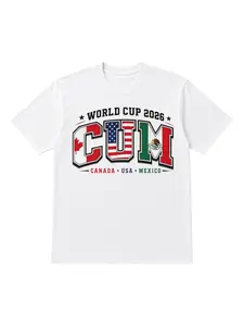 Retro World Cup 2026 T-Shirt, Vintage Canada USA Mexico CUM Graphic Tee, Patriotic Soccer Tournament Shirt, White Casual Outfit, Comfortable Menswear & Womenswear Top, Perfect Gift For Men and Women