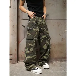 Casual Camo Print Cargo Denim Jeans Cargo Wide Leg Pants Men Baggy Camo Wide Leg Pants Baggy Going Out Street Vacation