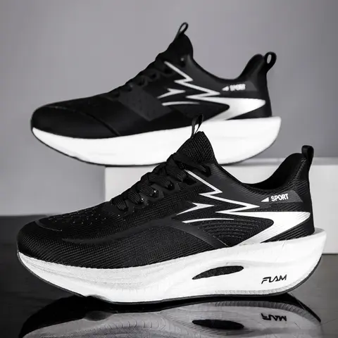 New Spring Couples' Running Sneakers, Workout Sneakers, Comfortable Soft Thick Sole, Breathable Mesh Upper & Non-Slip Outsole, Athletic Shoes, Running Trainers, Sporty Shoes