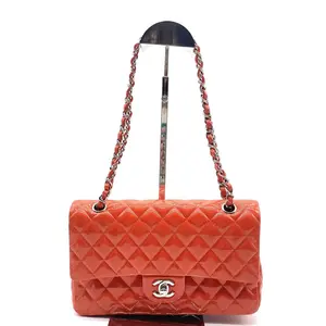 Pre-owned CHANEL leather Shoulder Bags Patent Calfskin Quilted Mini Rectangular Flap Red