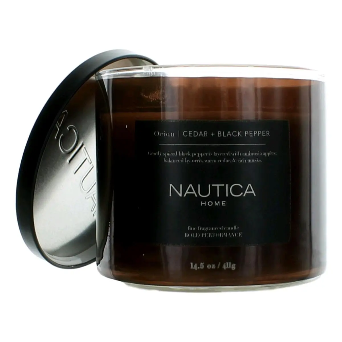 Nautica cnocbp145 14.5 oz Nautica Soy Wax Blend 3 Wick Candle - Orion Cedar & Black Pepper