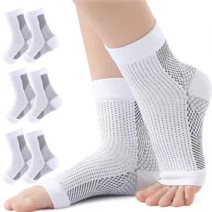 3 Pairs Compression Socks, Toeless Ankle Support, Outdoor Fitness Socks, Sports Protection, Graduated Nylon Socks for Athletes