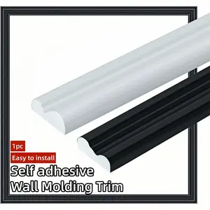 1m/39.37inch Self-Adhesive PVC Wall Molding Trim, Peel and Stick Decorative Strip, Easy Install for Walls, Cabinets & Ceiling Frames