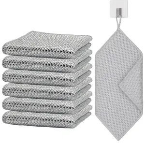EcoNour 10-Pack Non-Scratch Wire Cloths - Eco-Friendly 3-Layer Reusable Cotton Multi-Purpose Long-Lasting Cleaning Cloths for Kitchen Rust Removal, Dishwashing, Multi-Purpose Cleaning Cloths, Non-Scratch Cleaning Cloths