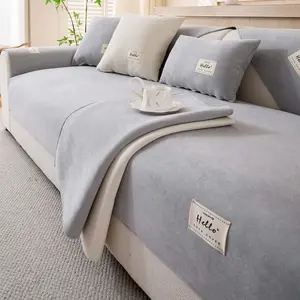 Luxury Velvet Sofa Cover, All-Season Anti-Slip Couch Protector, Elegant Fabric, Pet-Friendly, Washable Sofa Slipcover, Fits Twin to Queen Sofas