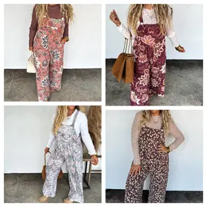 Cheetah and Floral Fall Print Karli Overalls