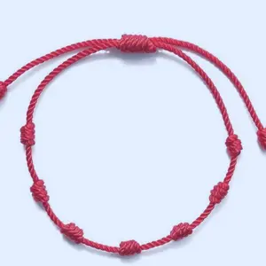 7-knot red string protection bracelet,for good luck and to ward off negative energy adjustable