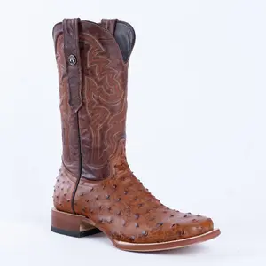 TANNER MARK MEN’S Ostrich Cognac Print Western Boots