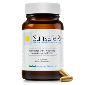Sunsafe Rx Anti-Aging Supplement: Natural Skin Care Pills for Skin Protection, Eye Support, & Whole Body Health with Antioxidant Formula & Vitamins & 250mg Polypodium Leucotomos - SunsafeRx