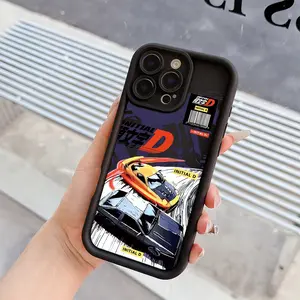 1 piece of Initial D phone case, fashionable and creative trendy iPhone phone case, suitable for iPhone 17 Pro Max, compatible with iPhone 7-17 series/Pro/Pro Max/Plus/Air/E/Mini/X/XS/XR