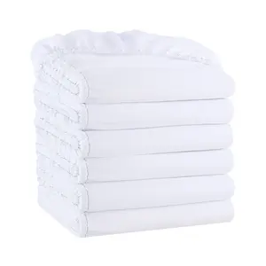 Host & Home Microfiber Fitted Sheets, White, Size Options, Pack of 6 or Case of 24