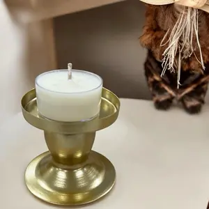 Light Gold Candle Holder - Metal Candle Holder