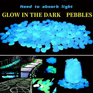2400pcs Glow-in-the-Dark Pebbles - Colorful Reusable Plastic Pebbles for Garden Decor, Landscaping,Parties, Aquariums & Festivals - Indoor/Outdoor Use, Vibrant Glowing Rocks for Aquatic, Outdoor Decorations, Festive Decorations, Colorful Rocks