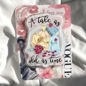 Enchanted Rose Phone Grip Fairytale Princess Griptok A Tale As Old As Time Phone Holder Vintage Yellow Ballgown Phone Stand Acrylic Bookish Phone Accessory Cute Reader Gift for Her
