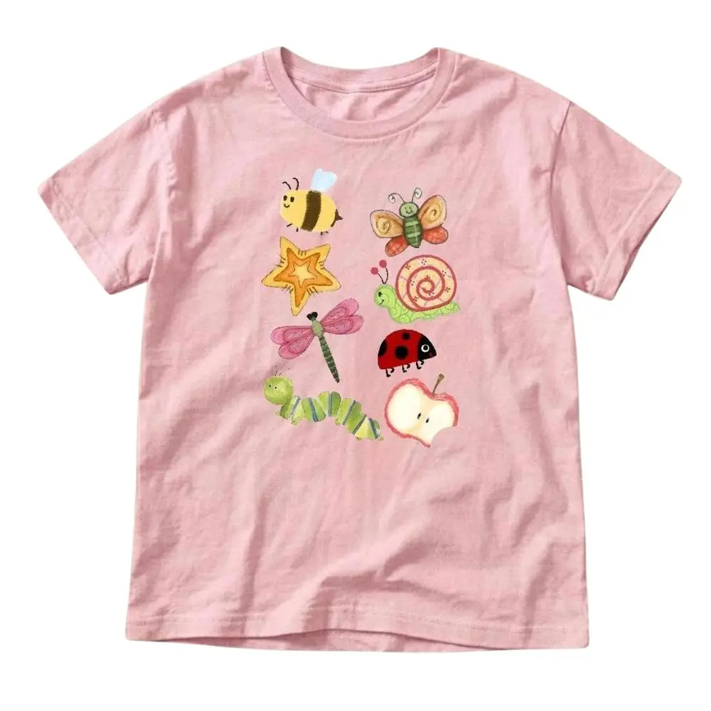 Cute Garden Bugs Graphic T-Shirt, Bee Butterfly Ladybug Caterpillar Tee, Whimsical Nature Shirt, Spring Cottagecore Gift, Nature Lover Gift, Crew Neck Shirt, Trending Shirt