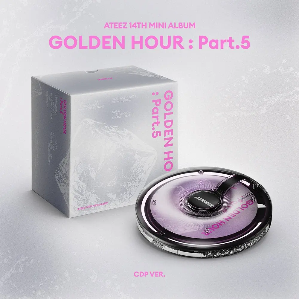 ATEEZ GOLDEN HOUR Part.5 CD Player Ver CD Album with Rechargeable Portable Player 8 Photocards