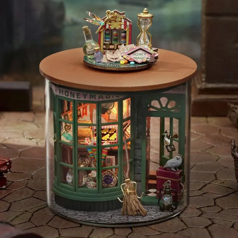 DIY Wooden DIY Miniature House Kit, 1 Box DIY Miniature Bookshop Model, DIY Handmade House Kit, Assemble Model Kit, Birthday Gifts, Gift for Her, Girl's Gift, Crafts, Doll House