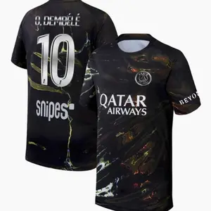 Unisex Soccer/Football Paris Saint-Germain Club O.Dembélé #10 2025/26 Night Edition Stadium Replica Jersey - Black IKP