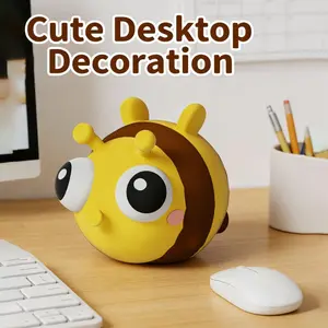 Cute Bee Squishy Toy, Soft Stress Relief Fidget Toy for Kids & Adults, Kawaii Desk Decor for Office & Classroom, Perfect Anxiety Relief Gift