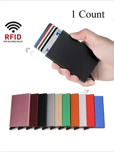 Auto Pop-Up Metal Card Holder, Ultra-Thin Anti-Demagnetization, Unisex Minimalist Smart Compact Practical Card Case