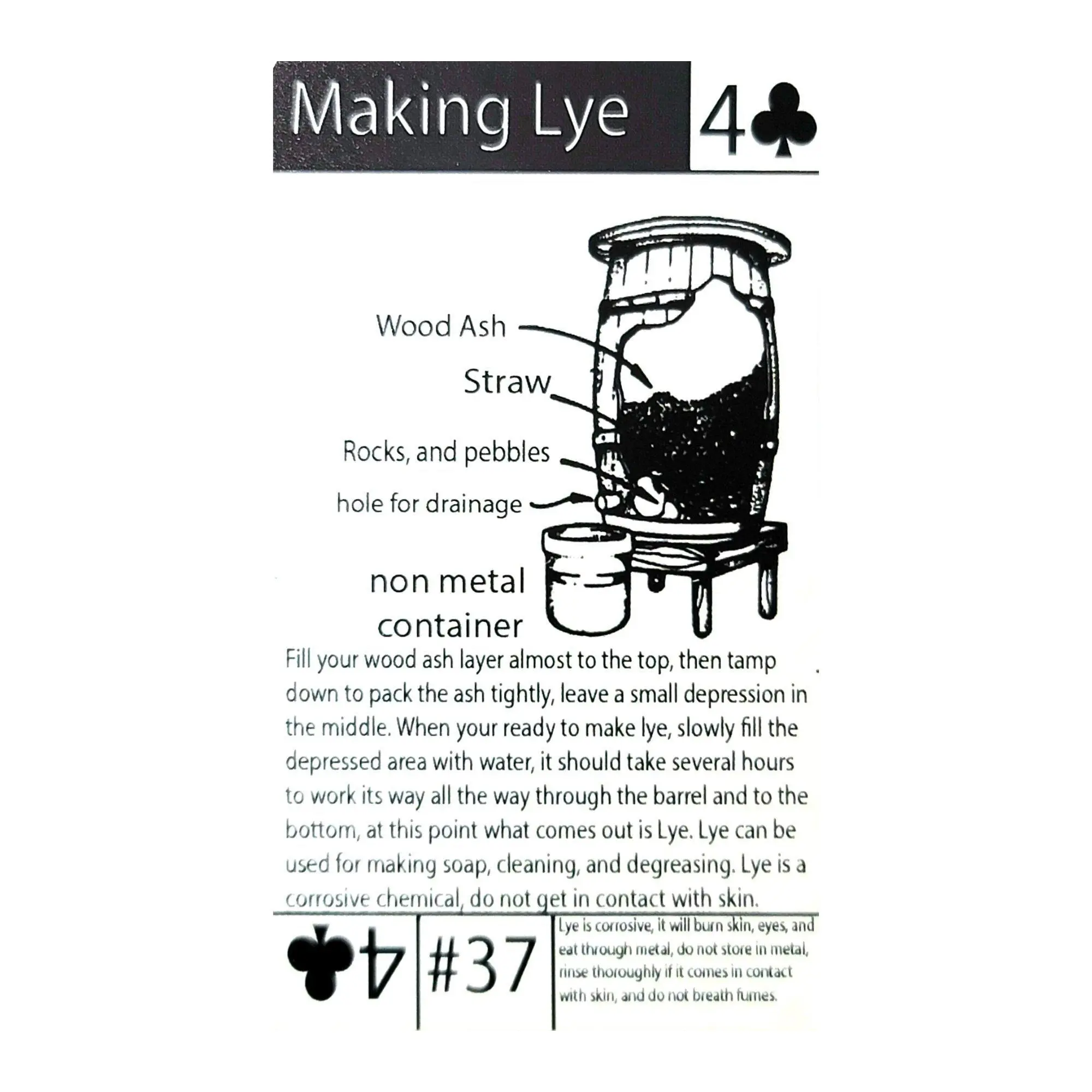 Tip Card #37: How to Make Lye from Wood Ash