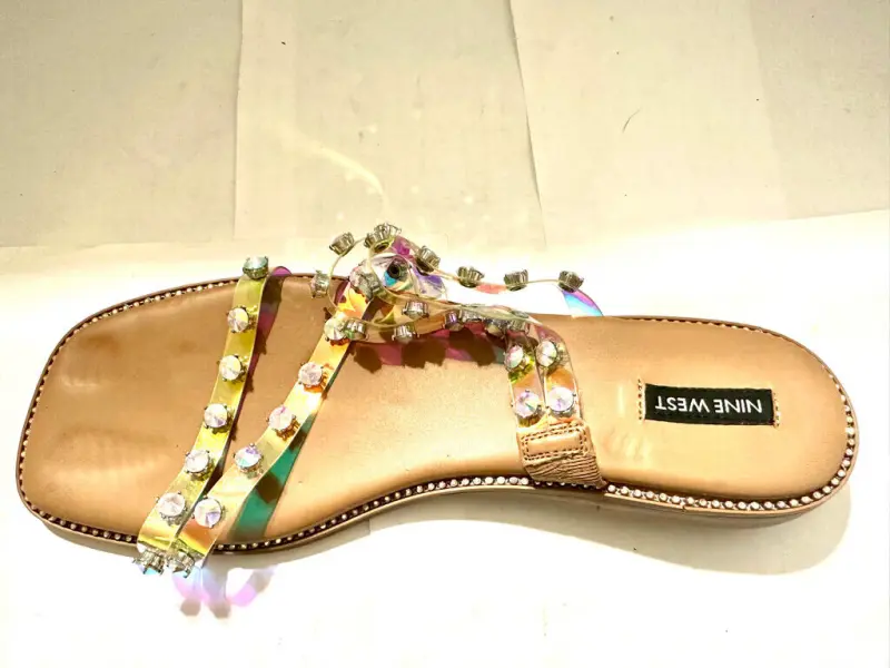 Nine West Evan 3 Iridescent Sandal sz 10 M Women Girl