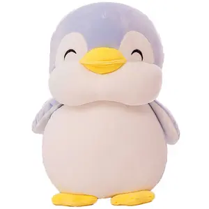 Plush Penguin Stuffed Animal Penguin Hugging Pillow with Smile Face Cuddly Penguin Pillow Plushies Toy Penguin Huggable Anime Gifts for Kids And Lovers