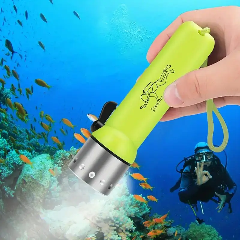 Ultra-bright LED Diving Flashlight, Professional Diving Light, Diving Lamp, Outdoor Diving LED Flashlight, Compact & Durable for Spearfishing, Snorkeling, Diving Gear