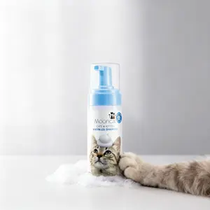 Mooncat Waterless Shampoo for Cats and Brush Kit - 5 oz for Shorthair Cats