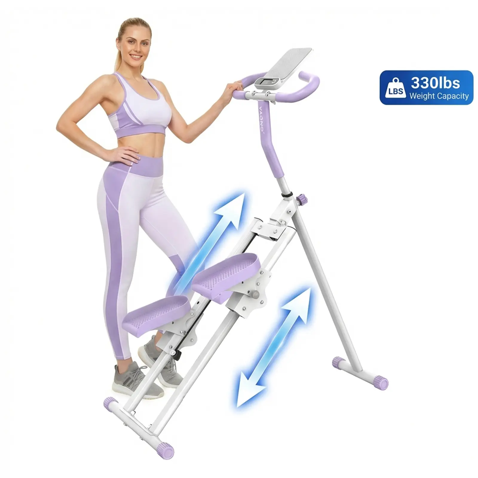 DEALSFORYOUDAYS Unisex Stair Stepper with Handlebar - Functional Cardio Home Workout Equipment, Extended Steps Range Climber for Legs & Core Training