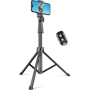 Sensyne 62" Phone Tripod & Selfie Stick Extendable Cell Phone Stand with Wireless Remote Compatible with iPhone Android Phones Camera 360° Rotation Adjustable Height