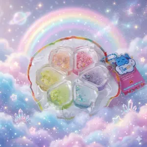 Pawtoto Six-Color Clear Sand Kaleidoscope Stress Relief Toy Food Grade Silicon Creamy Clay Feel Soft Quick Rebound