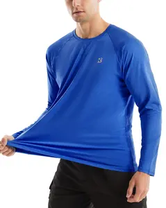 Roadbox UPF 50+ Sun Shirts for Men, UV Protection Long Sleeve Swim Shirt, Lightweight Rash Guard for Fishing Hiking Running