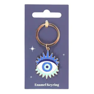All Seeing Eye Keyring, Enamel Keyring, Talisman, Protection, Luck