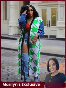 【Marilyn Exclusive】Patchwork Cardigan, Thick Layered Sweater, Plaid Pattern, Casual Slim-Fitting Long Sleeve, Fall & Winter Fashion, Knitwear, Knitted Tops