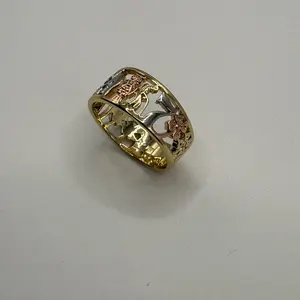 Unisex Lucky Ring in High Quality Laminated Gold Hypoallergenic Fashion Accessory 0010. Spiritual Significance Health