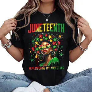 Juneteenth Remembering My Ancestors 1865 African American Heritage Graphic T-Shirt – Unisex Casual Streetwear Tee for Men & Women, Summer Outfit, Comfy Gameday or Celebration Shirt, TikTok-Ready Holiday Fashion, African Pride & History Apparel