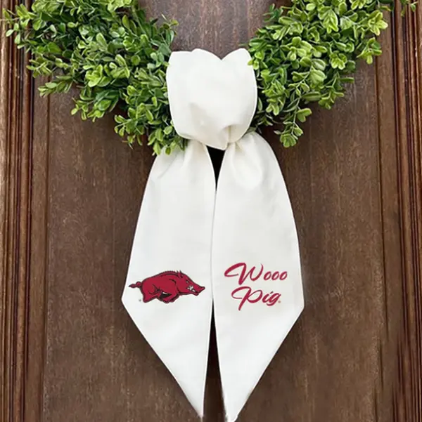 Arkansas Embroidered Wreath Sash