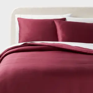 King TENCEL Duvet Cover and Sham Set Wine Red - Threshold