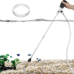 Fish Aquarium Small Gravel Cleaner 6Ft Hose Silicone Airbag Fish Tank Water Changer Gravel Vacuum Adjustable Length ABS(for 3~8Gal Tank)