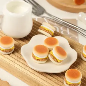 mc breakfast sauage egg burger/sanwich food charm realastic diy project