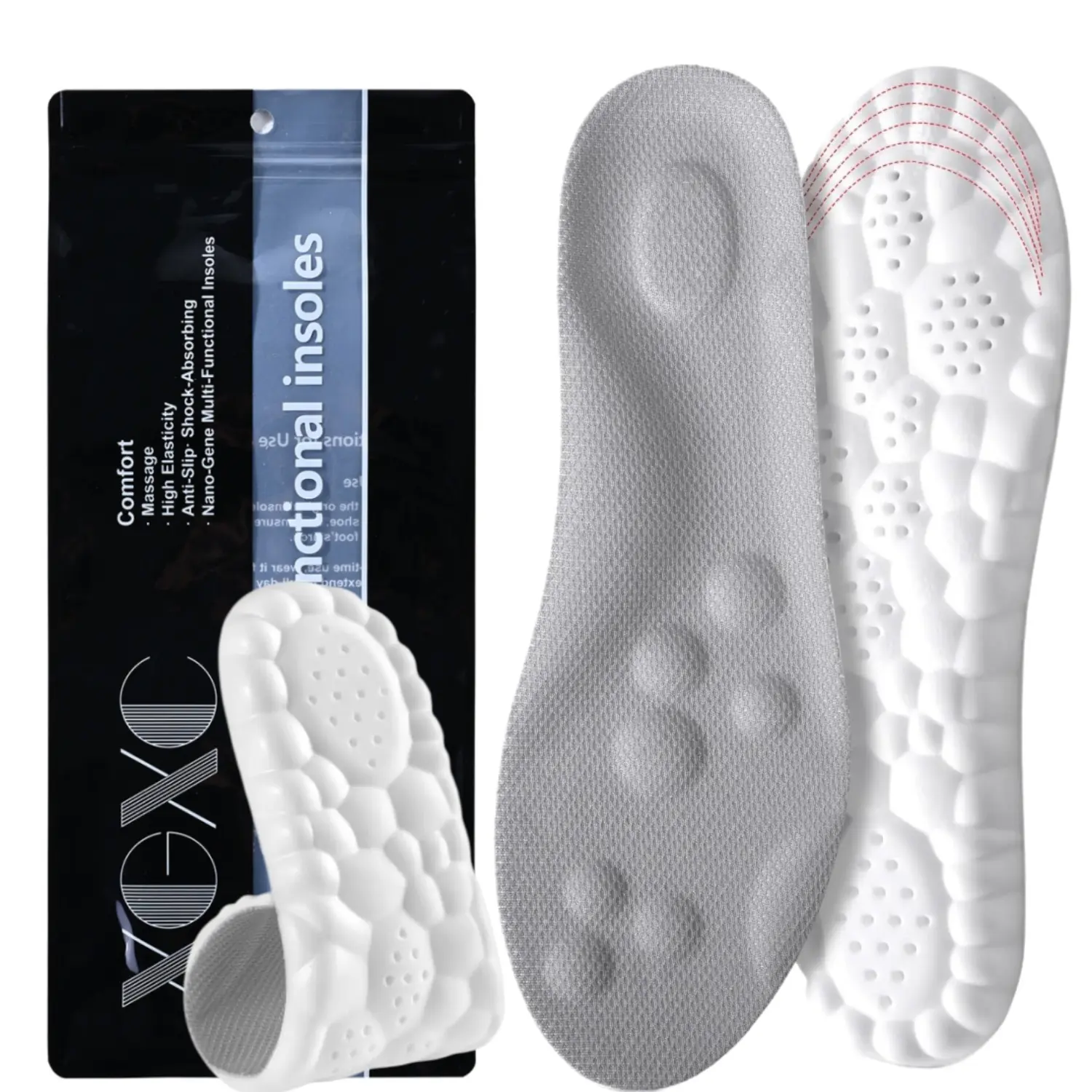 4D Cloud-Like Comfort Soles - Soft Memory Foam Cushioning Insoles - Trim to Fit Steppers Insoles with Arch Support for Foot Pain Relief and Fatigue Reduction, Shoe Insoles sohochic sohochic sohochic sohochic sohochic