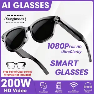 High-Definition Video Bluetooth-compatible Music Sunglasses, Hands-Free First-Person View Fishing Goggles, Outdoor Fishing, Mokaamoni Fishing Camera Glasses