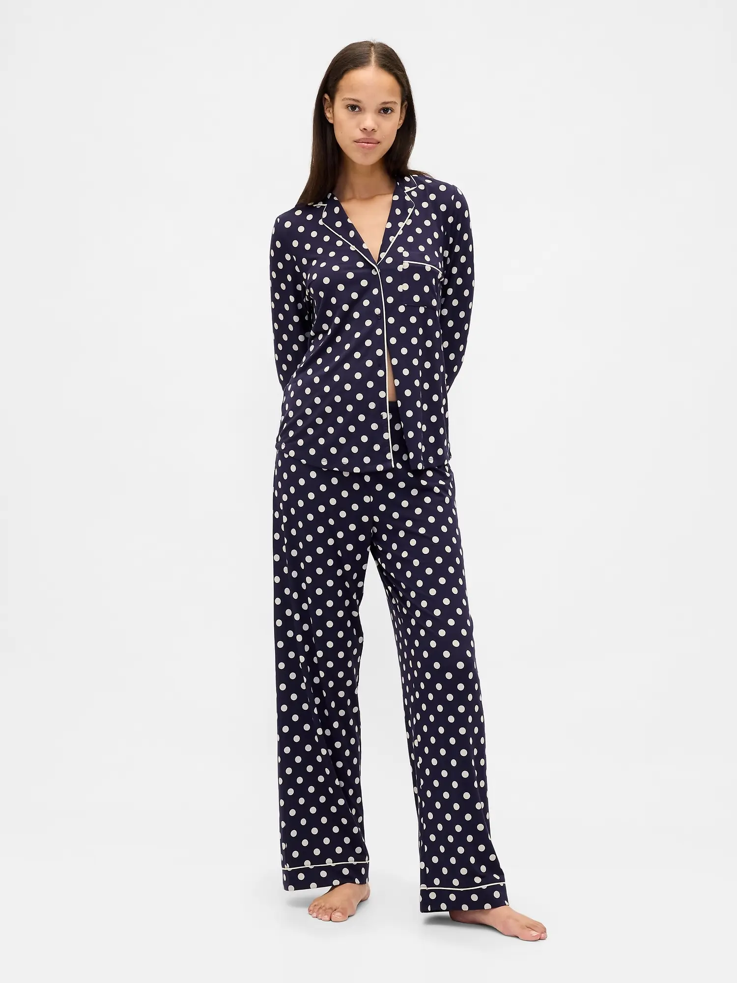 Navy Blue & White Polka Dot