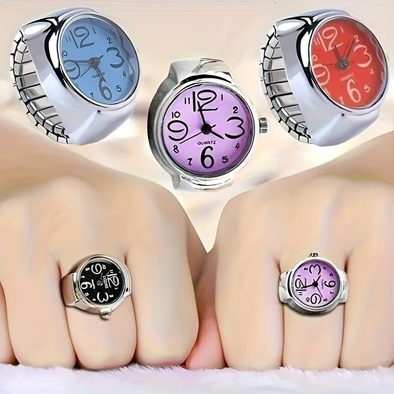 Retro Vibe Stainless Steel Finger Ring Electronic Display Watch - Compact, Simple, Fashionable, Unisex, New Craftsmanship, Versatile Niche Festive Couple Gift (Home, Festive & Party Supplies, Party Bags & Gifts)